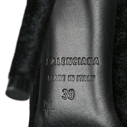 Balenciaga Velvet Spandex Extreme Pointed Toe Knife Ankle Boots 39 Black 6 of 6