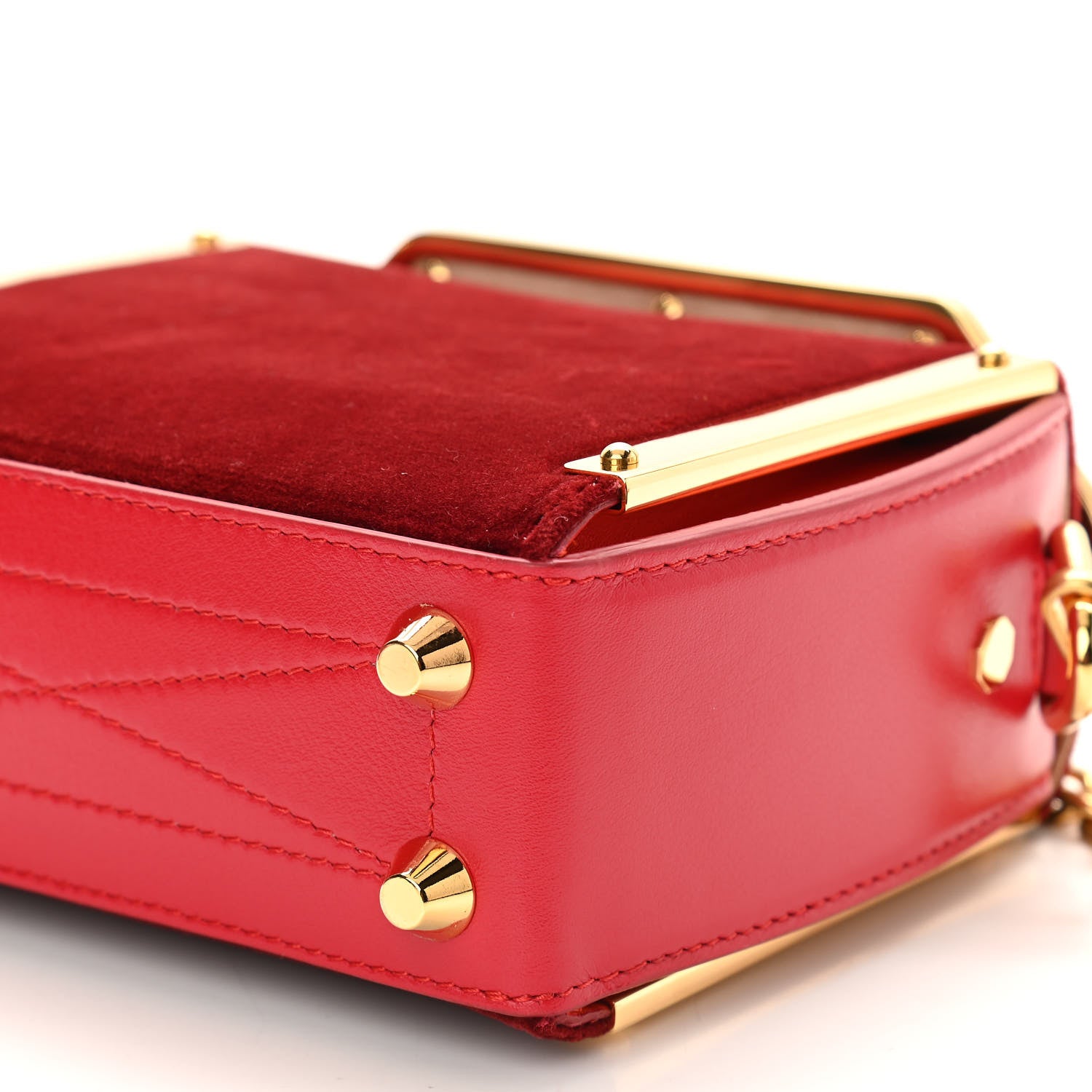 Alexander McQueen Velvet Box Shoulder Bag Red 9 of 9