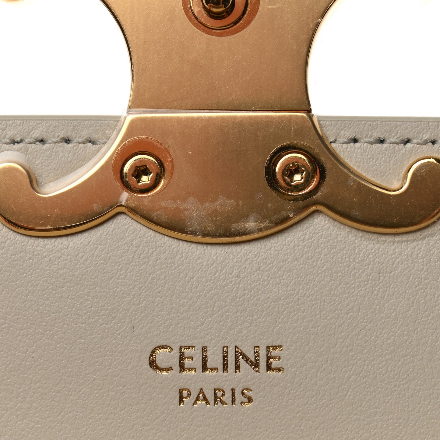 Shiny Calfskin Mini Triomphe Chalk