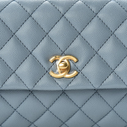 Chanel Caviar Lizard Quilted Mini Coco Handle Flap Blue 9 of 12