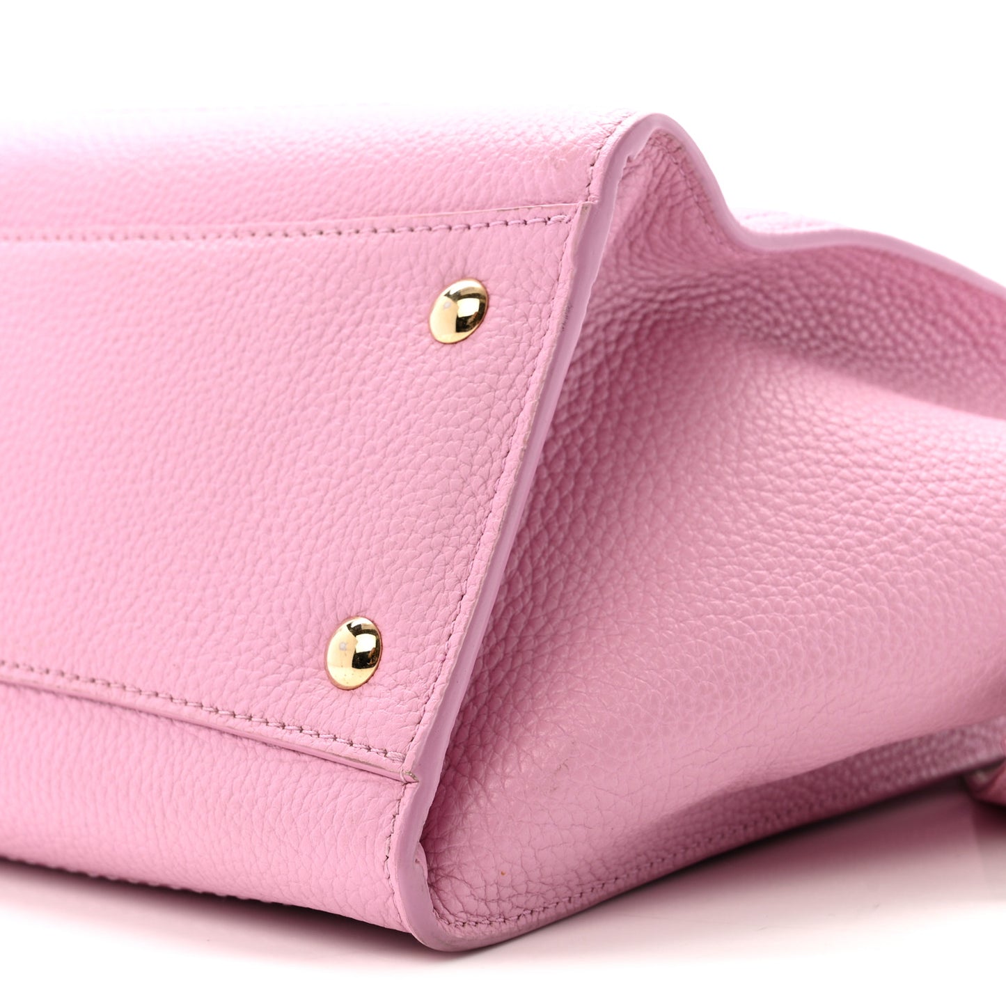 Grained Calfskin Double Handle Small Amy Tote Pink