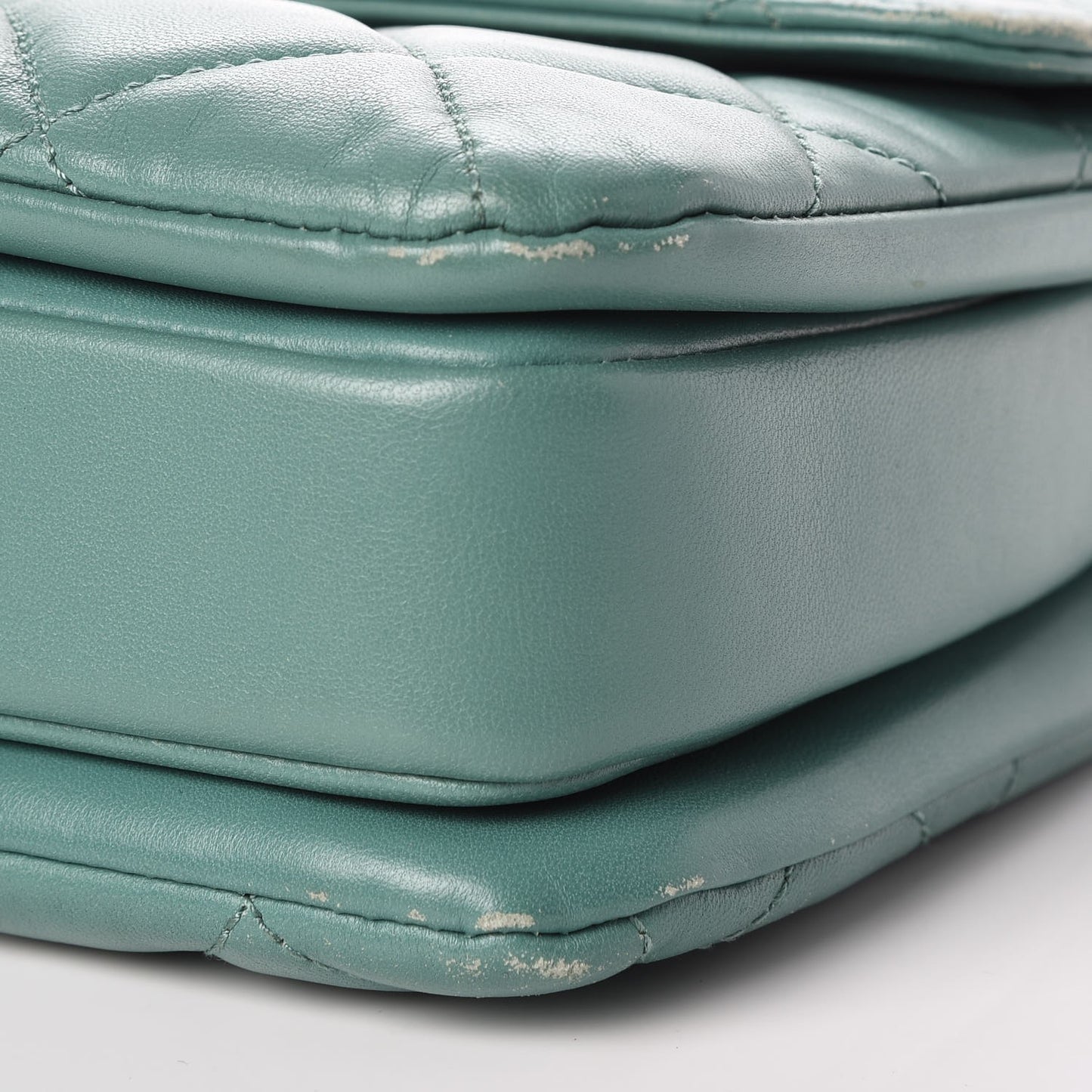 Lambskin Quilted Small Trendy CC Flap Dual Handle Bag Light Green