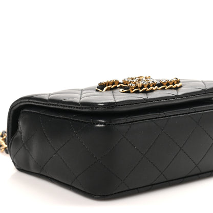 Chanel Lambskin Quilted Crystal CC Mini Flap Black 8 of 9