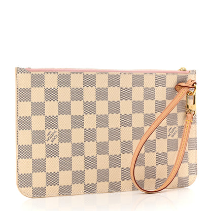 Louis Vuitton Damier Azur Neverfull MM GM Pochette Rose Ballerine 3 of 6