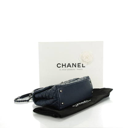 Chanel Caviar Quilted Small Coco Handle Flap Navy 4 of 8