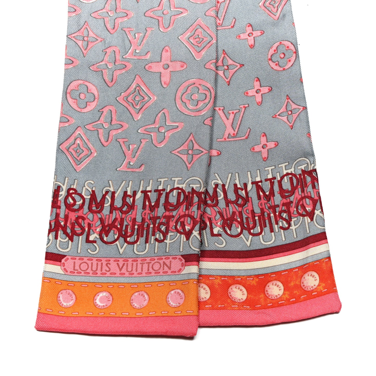 Silk Monogram Map Bandeau Pink