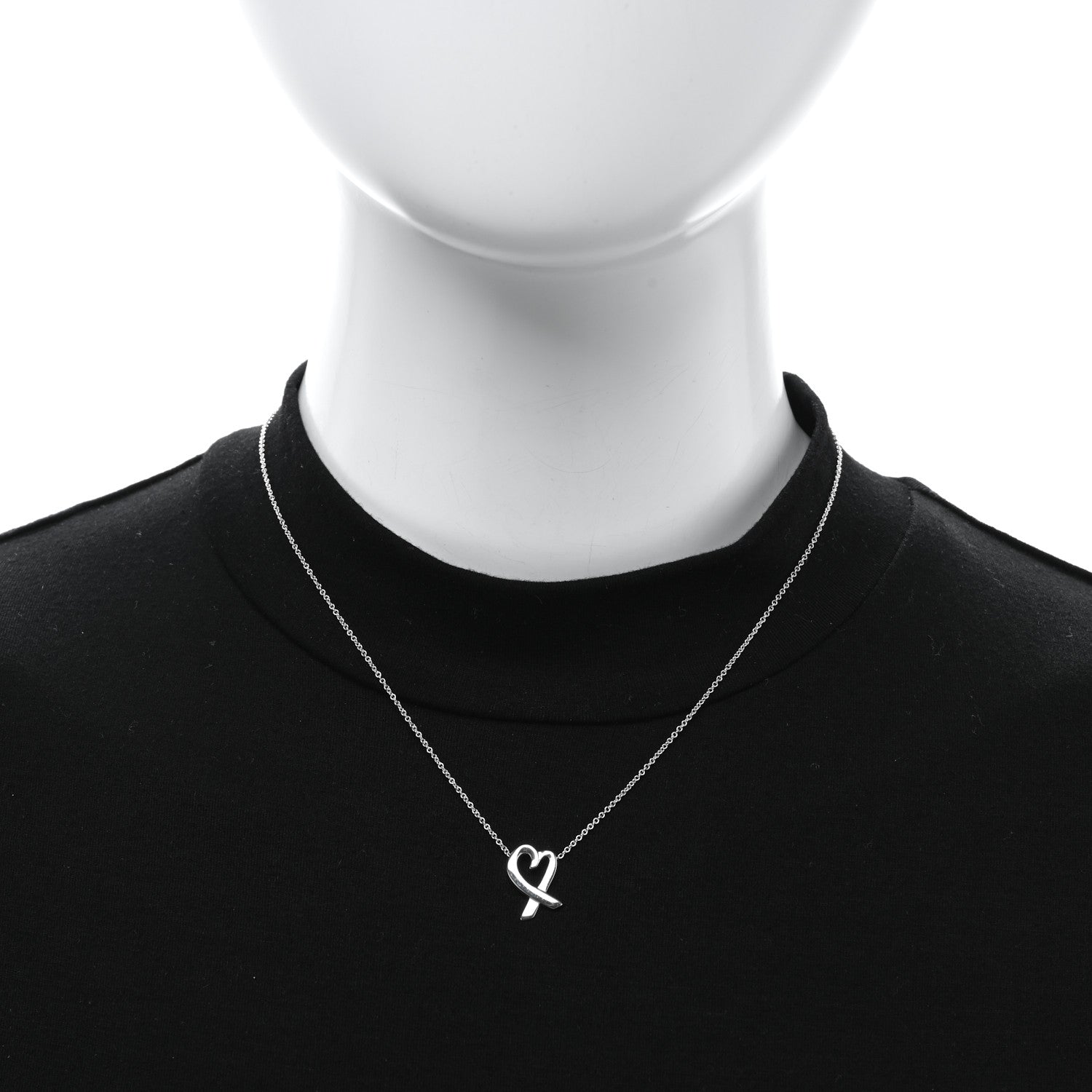 Tiffany Sterling Silver Paloma Picasso Loving Heart Pendant Necklace 3 of 5