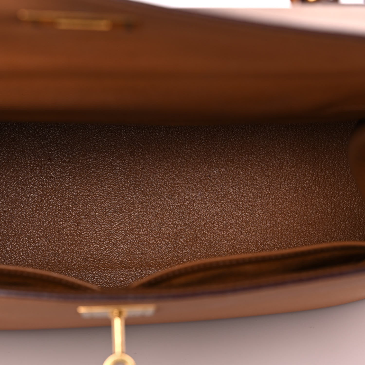 Hermes Epsom Kelly Sellier 32 Camel Tabac 14 of 23