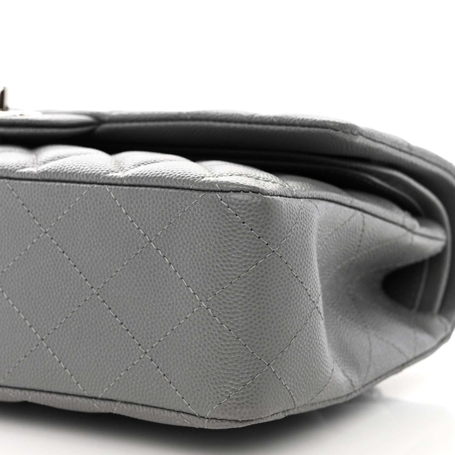 Chanel Caviar Quilted Medium Double Flap Grey 10 of 11