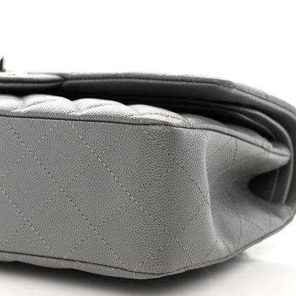 Chanel Caviar Quilted Medium Double Flap Grey 10 of 11