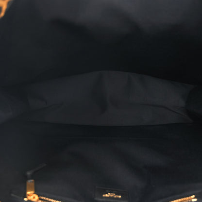 Saint Laurent Canvas Calfskin Leopard Print Rive Gauche Noe Tote Natural Black 5 of 10