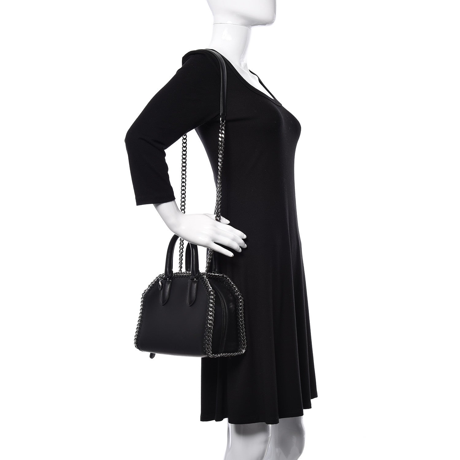 Stella McCartney Eco Alter Nappa Falabella Box Top Handle Bag Black 2 of 9