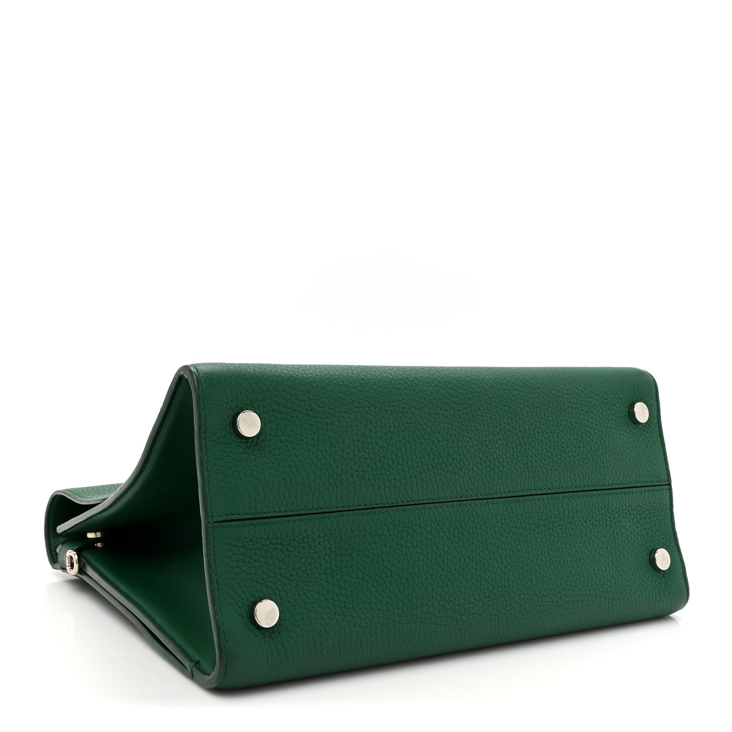 Grained Calfskin Diorever Flap Green
