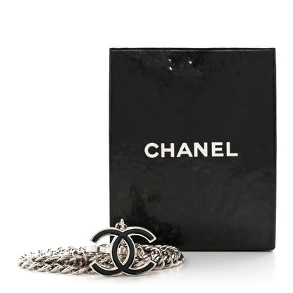 Chanel Enamel CC Ceinture Fantai Adjustable Belt Silver Black 4 of 4