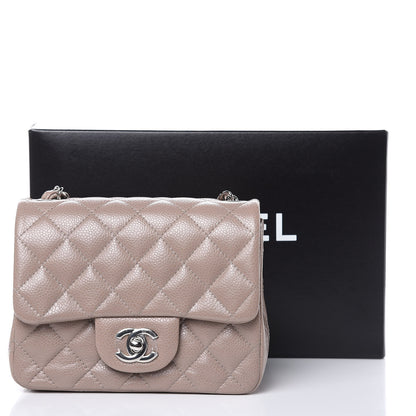 Chanel Caviar Quilted Mini Square Flap Taupe 10 of 10