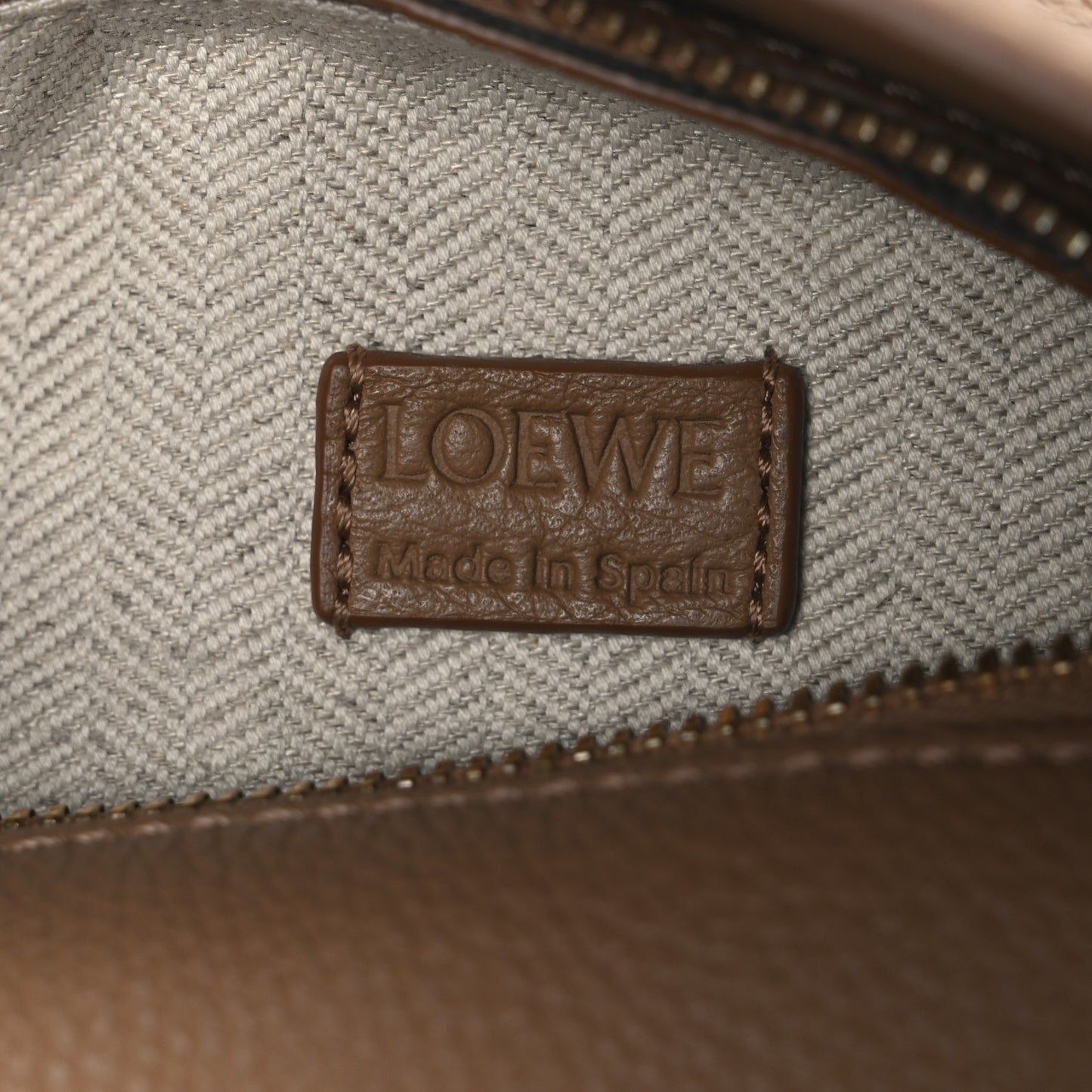 Soft Grained Calfskin Mini Puzzle Edge Toffee