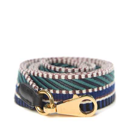 Hermes Toile Swift 25mm Sangle Cavale Shoulder Strap Malachite Bleu Electrique Black 1 of 3