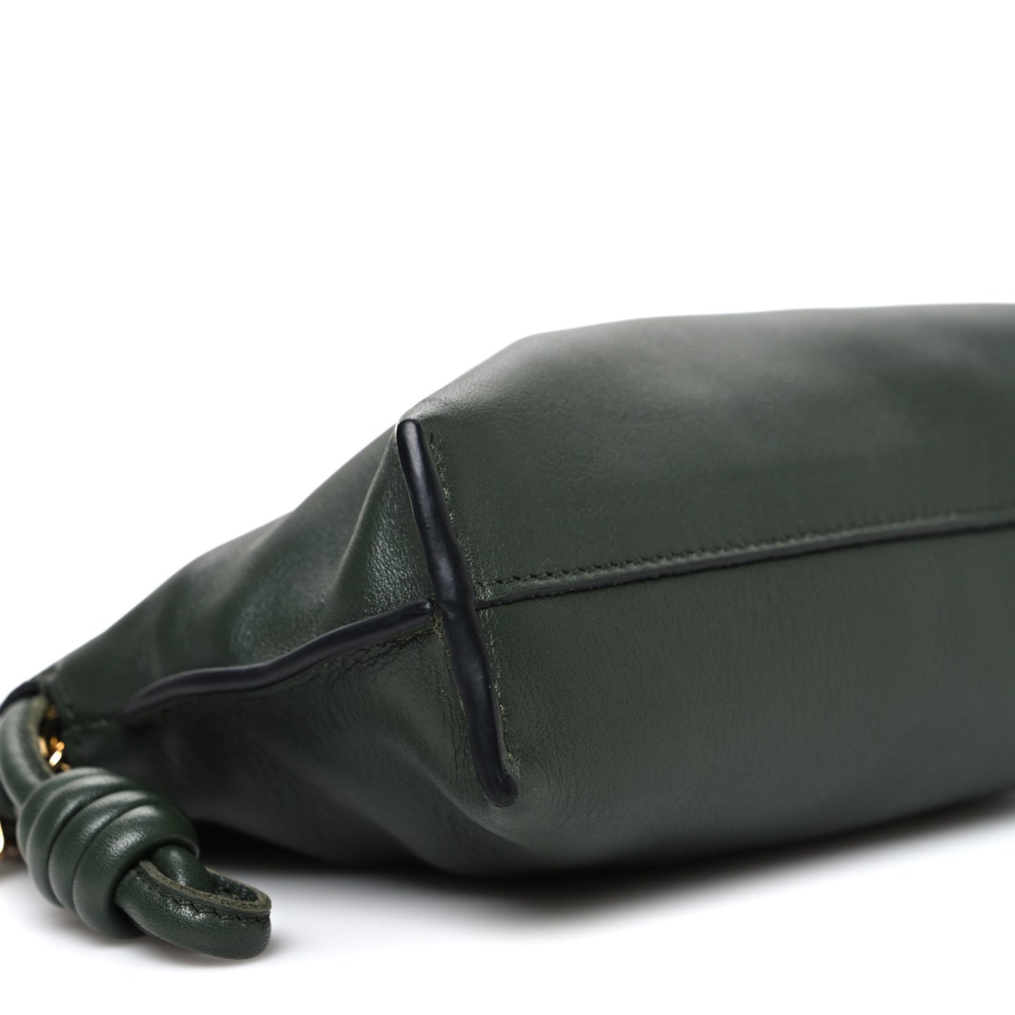 Calfskin Nano Flamenco Knot Clutch Khaki