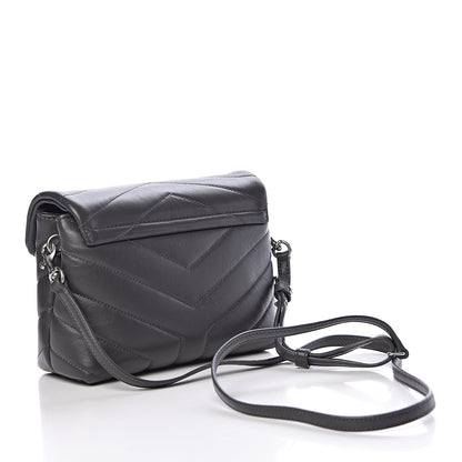Saint Laurent Calfskin Y Quilted Monogram Toy Loulou Crossbody Bag Earth 3 of 9