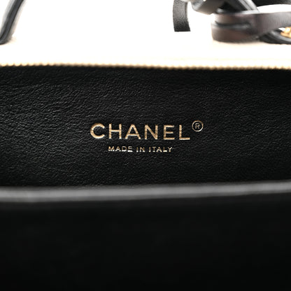 Chanel Caviar Quilted Small CC Filigree Vanity Case White Black 6 of 12