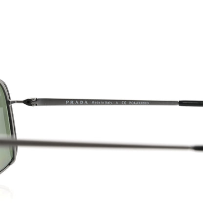Prada Rectangular Sunglasses SPR 64V Silver Black 5 of 6