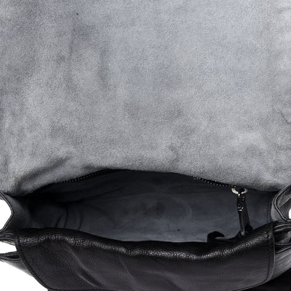 Prada Glace Calfskin Studded Etiquette Flap Black 4 of 5