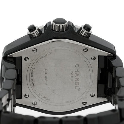 Chanel Stainless Steel Ceramic 41mm J12 Chronograph Automatic Watch Black 4 of 4