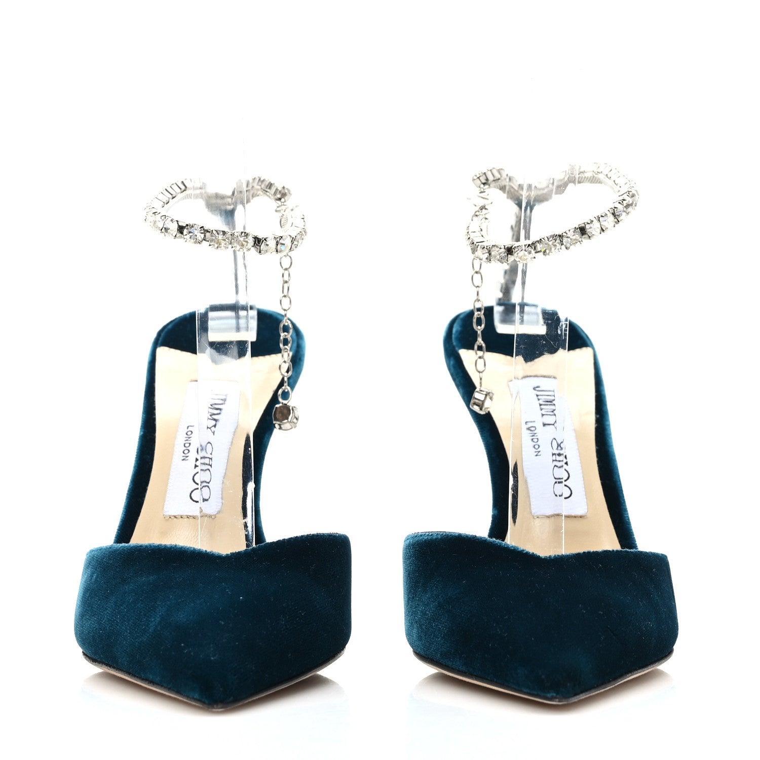 Jimmy Choo Velvet Crystal Saeda 100 Pumps Dragonfly 37 2 of 7