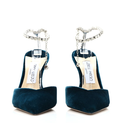 Jimmy Choo Velvet Crystal Saeda 100 Pumps Dragonfly 37 2 of 7