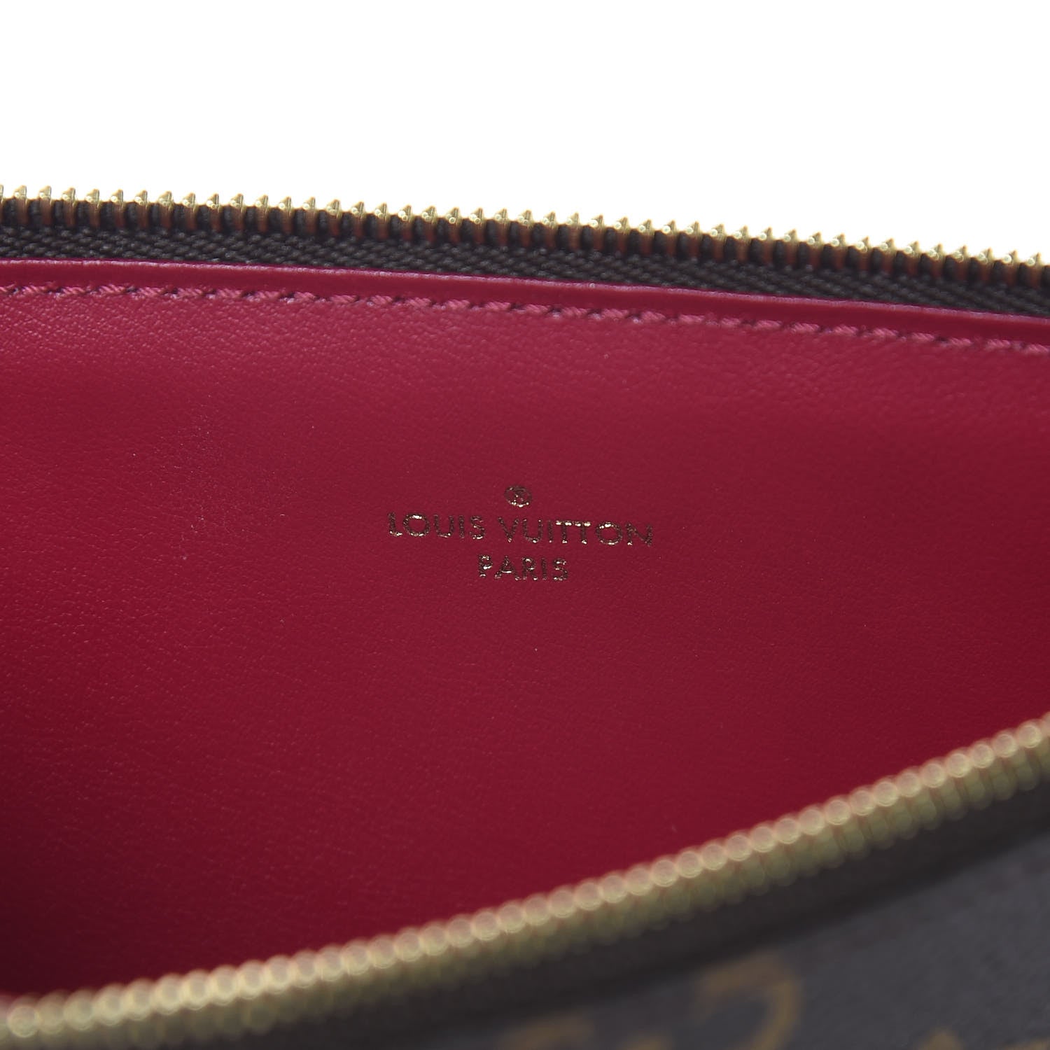 Louis Vuitton Monogram Felicie Chain Wallet Zippered Insert Fuchsia 6 of 6