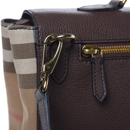 Burberry Grainy Calfskin House Check Ethan Satchel Oak Brown 10 of 12