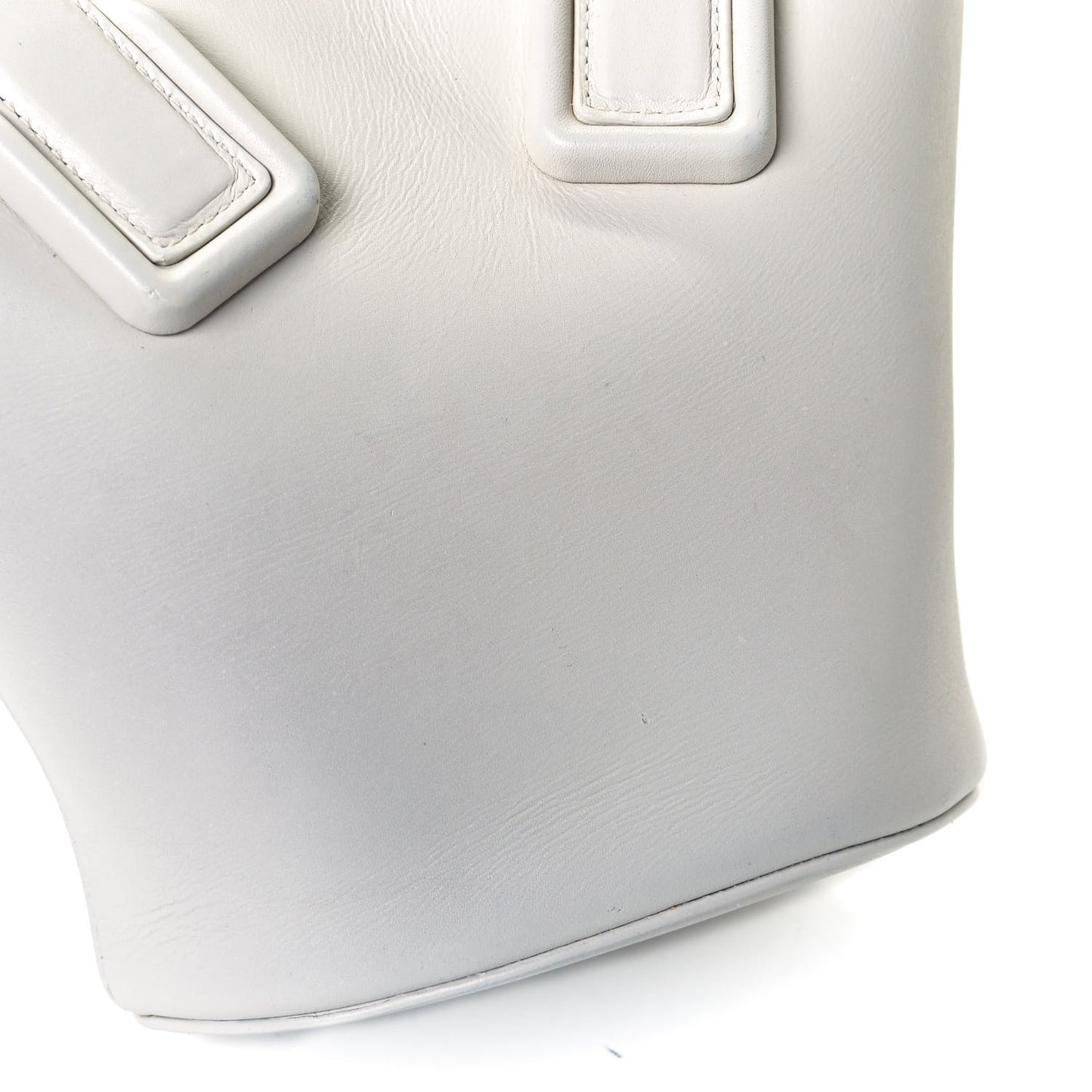 Calfskin Small Basket Tote White