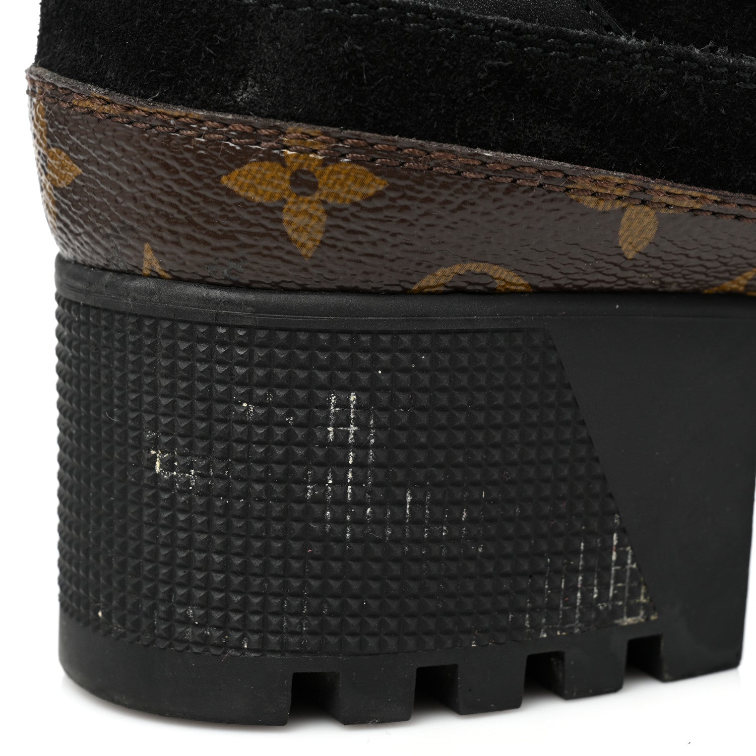 Louis Vuitton Suede Calfskin Monogram Laureate Platform Desert Boots 38.5 Black 12 of 18