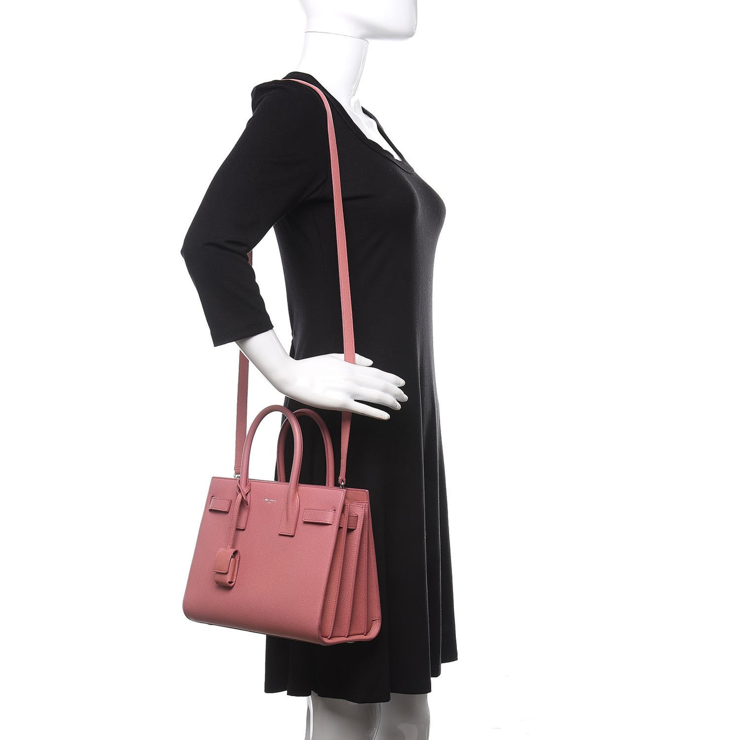 Grained Calfskin Baby Sac De Jour Dark Rose