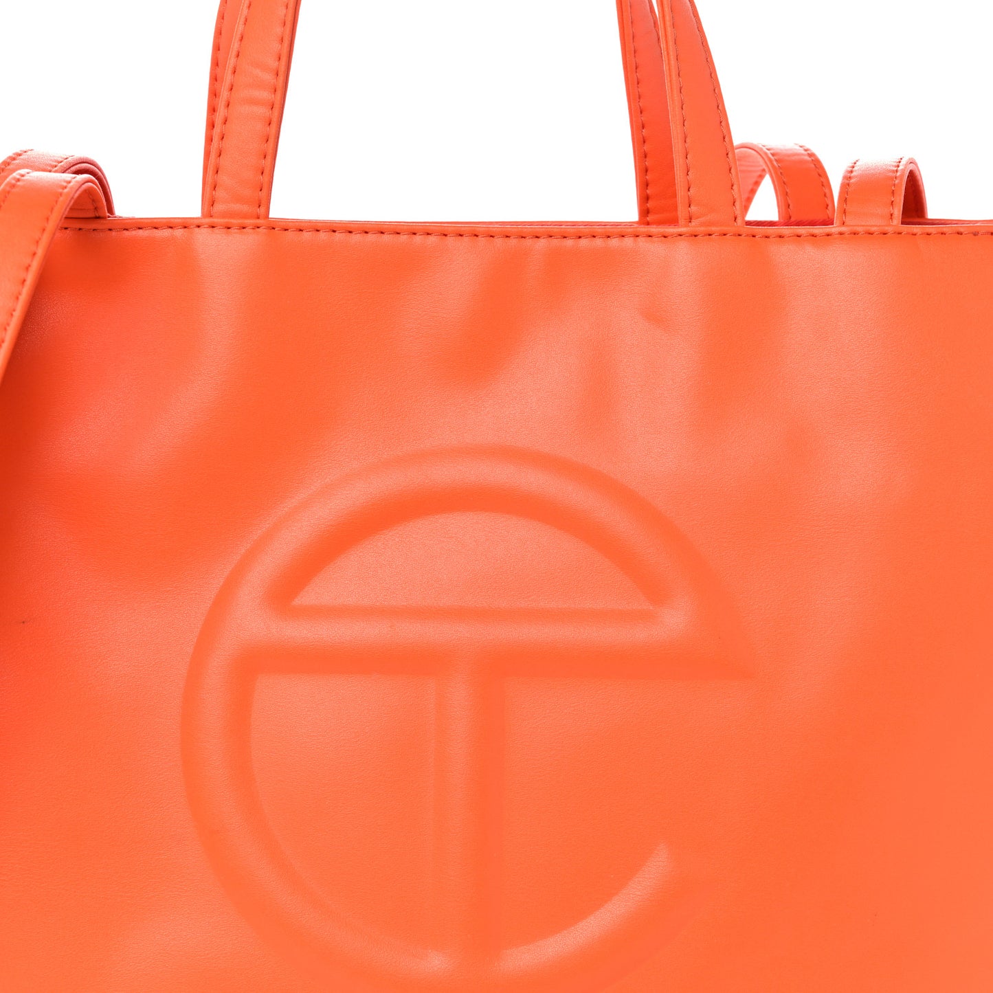 Vegan Leather Medium Shopping Bag Orange
