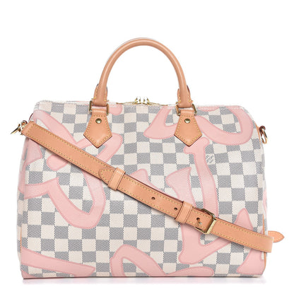 Louis Vuitton Damier Azur Tahitienne Speedy Bandouliere 30 Rose Ballerine 1 of 7