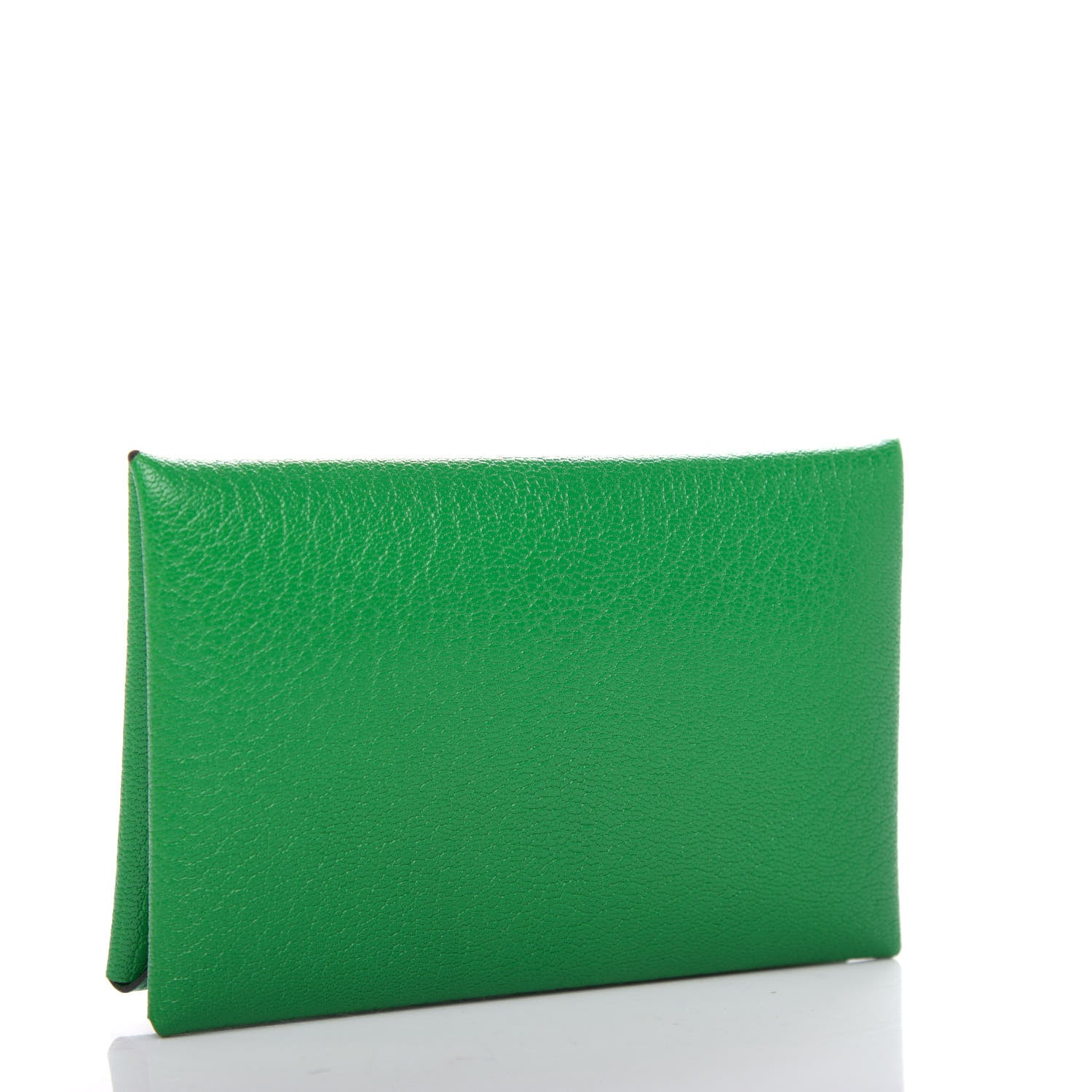 Hermes Chevre Chamkila Calvi Card Case Bamboo 3 of 8