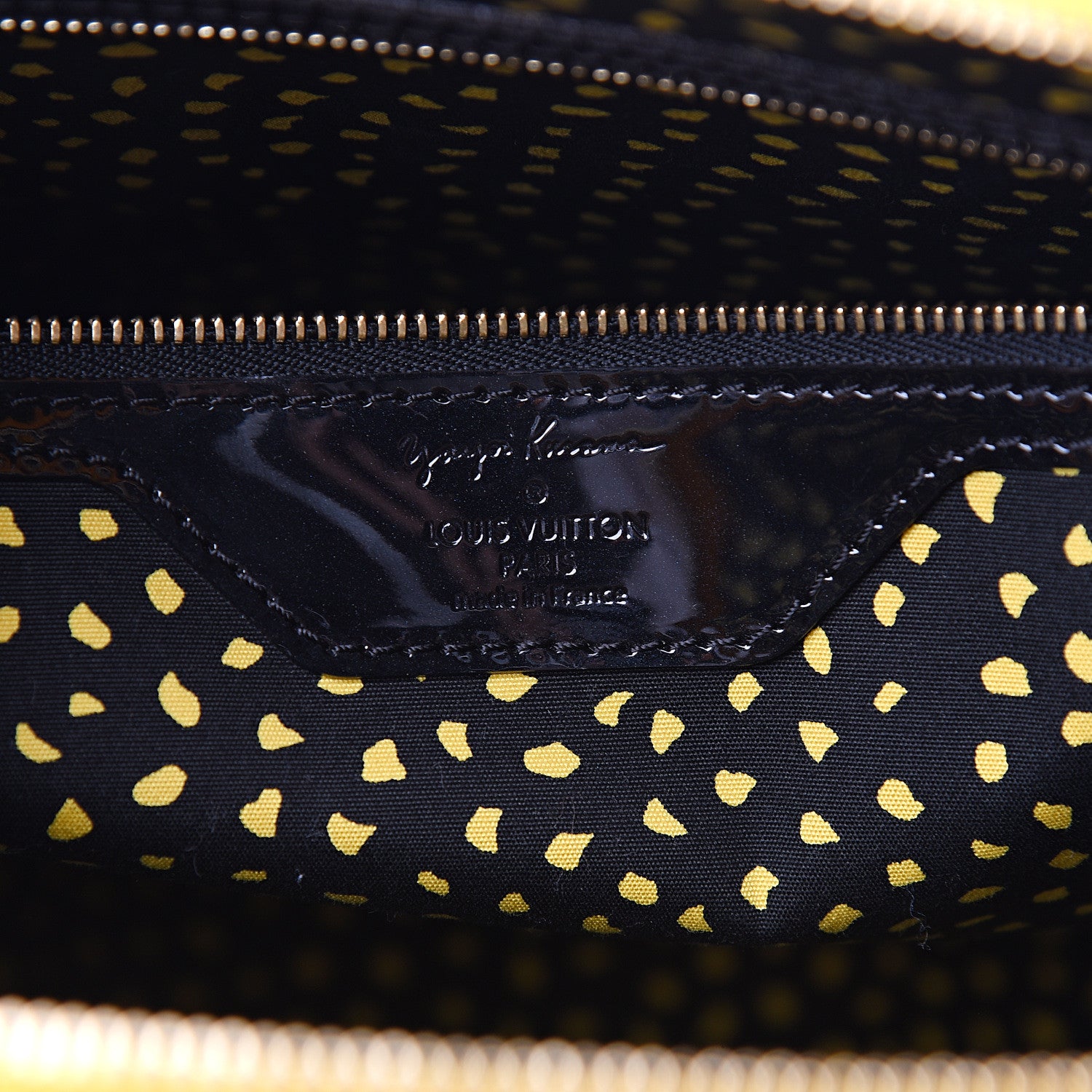 Louis Vuitton Vernis Kusama Infinity Dots Lockit MM Yellow 5 of 9