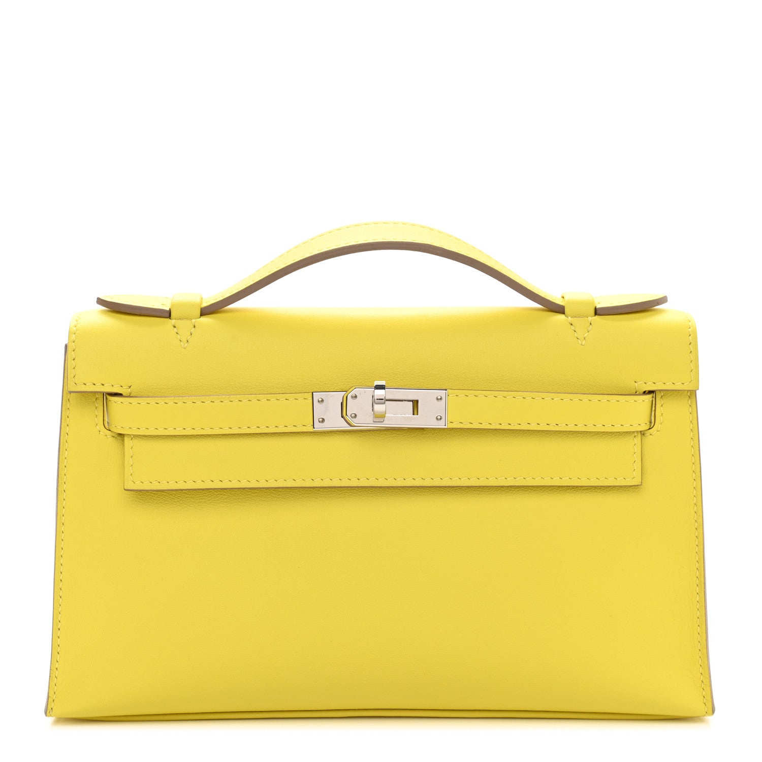 Hermes Swift Kelly Pochette Clutch Lime 1 of 10