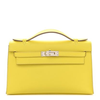 Hermes Swift Kelly Pochette Clutch Lime 1 of 10