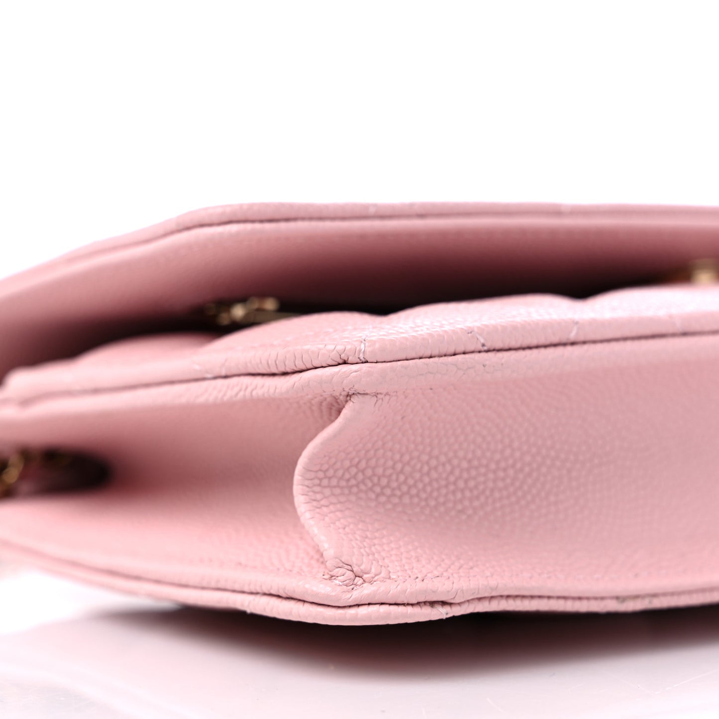Caviar Quilted Wallet on Chain WOC Light Pink