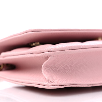 Chanel Caviar Quilted Wallet on Chain WOC Light Pink 9 of 11