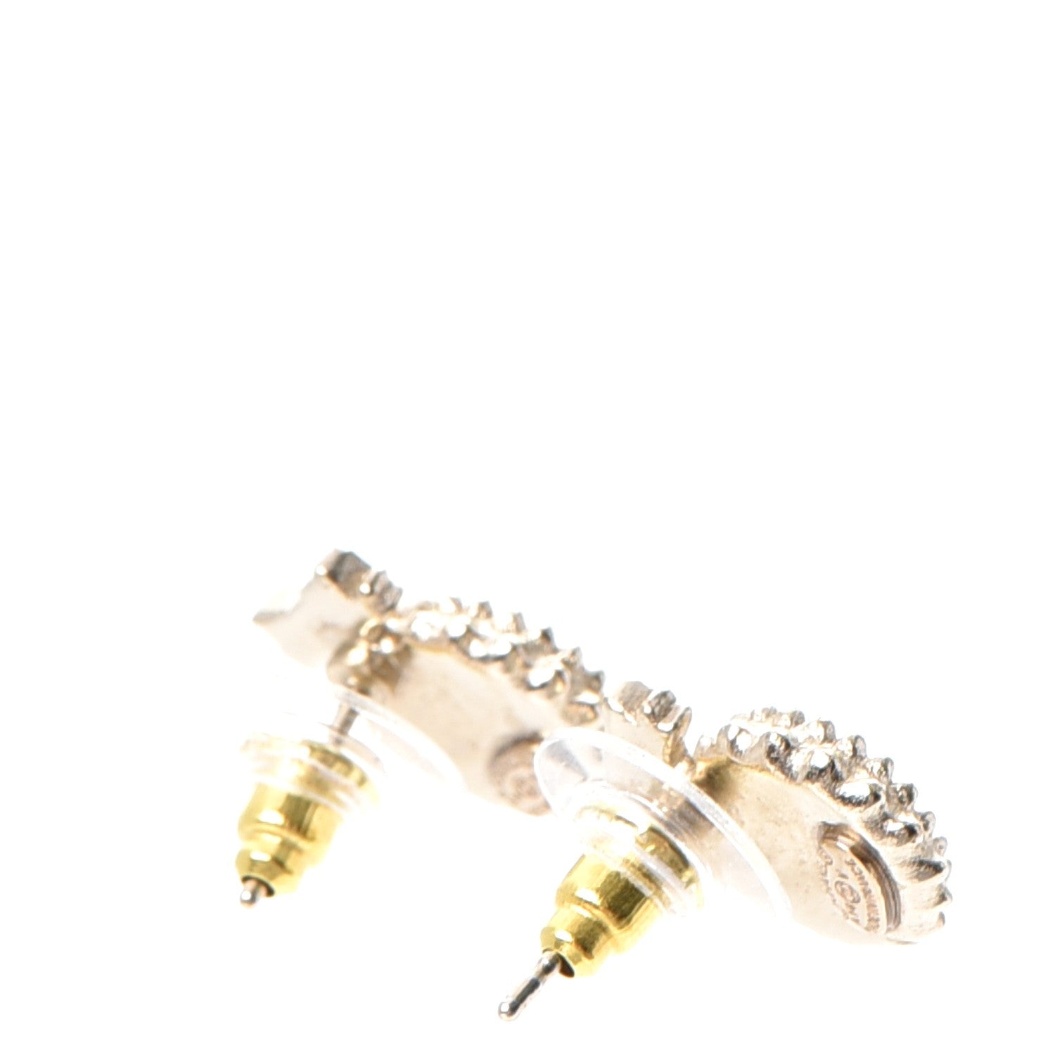 Chanel Enamel CC Ribbon Earrings Black Gold 3 of 5