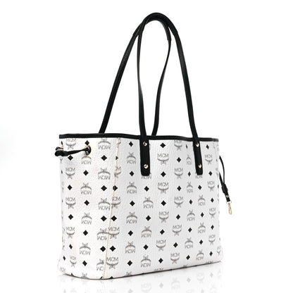 MCM Visetos Medium Project Reversible Shopper Tote White 4 of 17