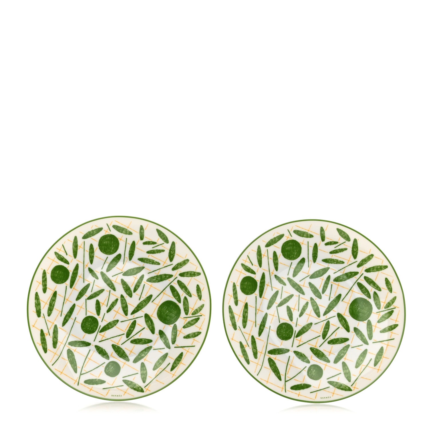Hermes Porcelain A Walk In The Garden Dessert Plate Set of 2 1 of 8