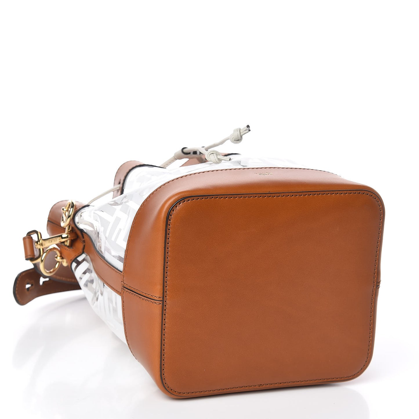 TPU FF Vitello Aura F is Fendi Grande Mon Tresor Bucket Bag White Cuoio