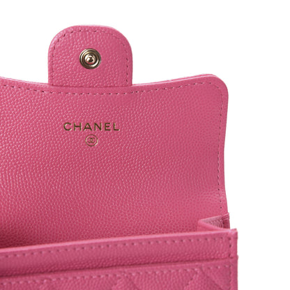 Chanel Caviar Quilted Flap Card Holder Wallet Pink 6 of 10