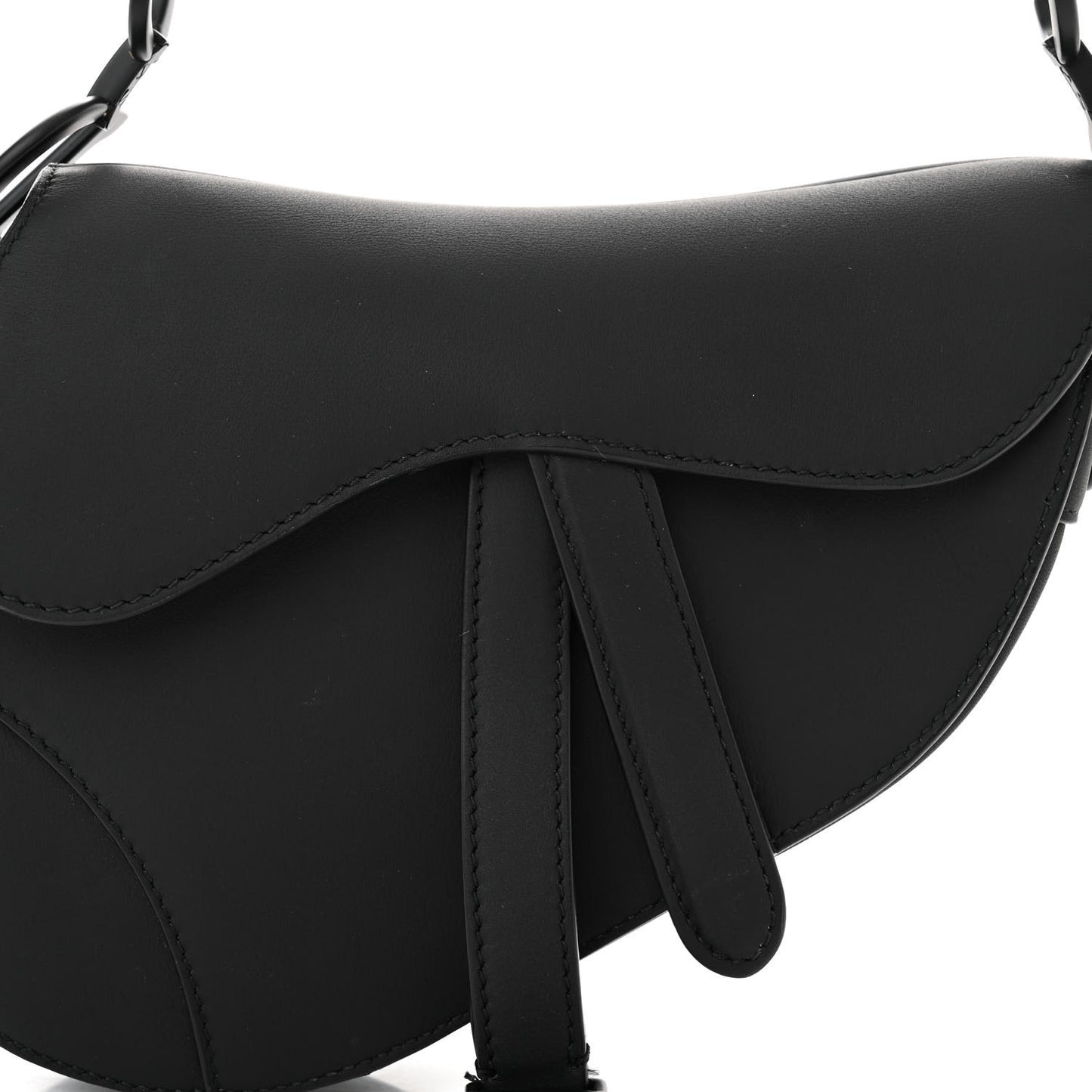 Ultra Matte Calfskin Mini Saddle Bag Black