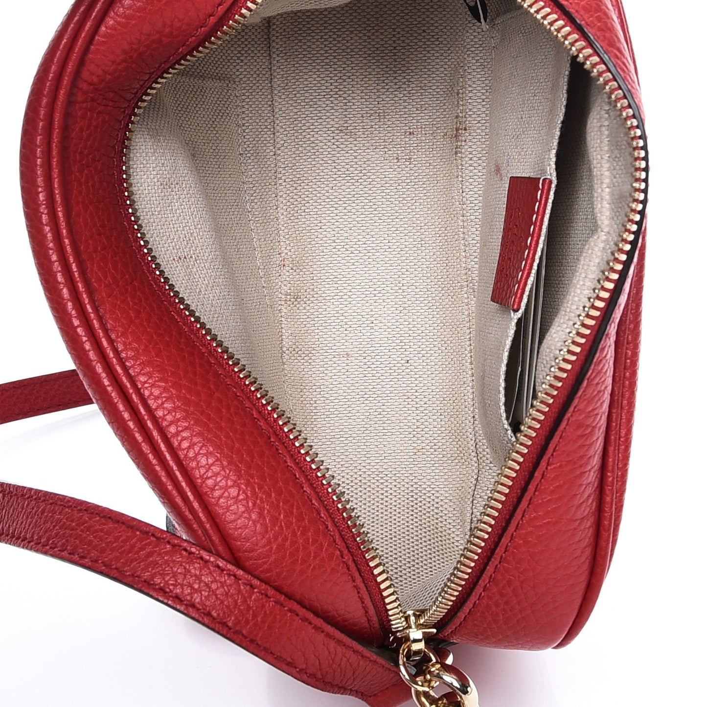 Pebbled Calfskin Small Soho Disco Bag Vibrant Red