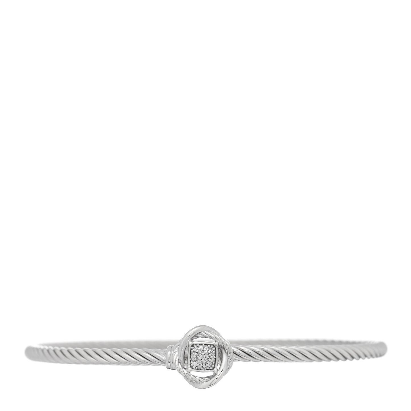Sterling Silver Diamond 3mm Infinity Bracelet